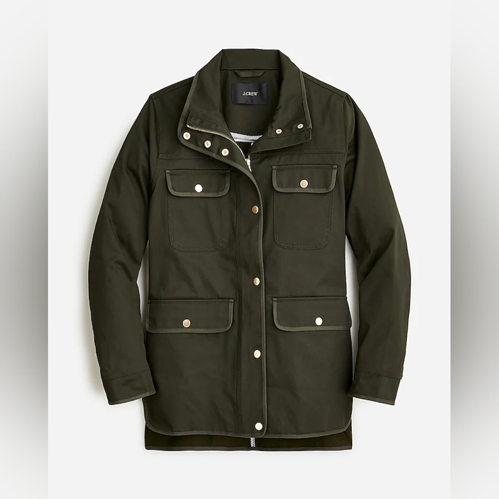 NWOT Waxed Canvas Dark Olive Utility Jacket